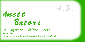 anett batori business card